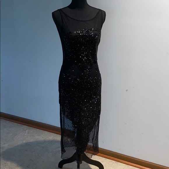 Beaded Sheer Dress - Picture 2 of 14